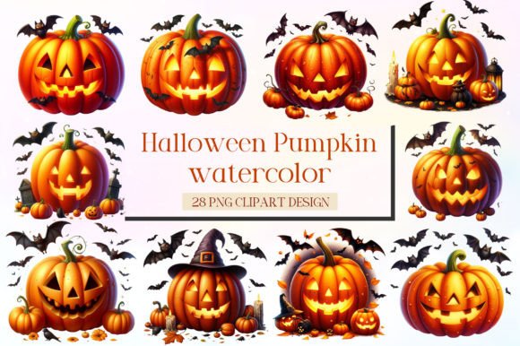 Download Watercolor Halloween Pumpkin Clipart - Watercolor Collection