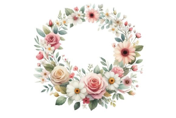 Download Watercolor Floral Wreath Clipart - Watercolor Collection
