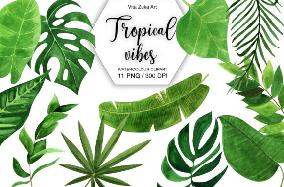 Download Watercolor Tropical Leaves Clipart - Watercolor Collection