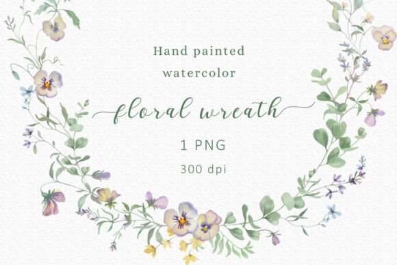 Download Viola Watercolor Floral Wreath - Watercolor Collection