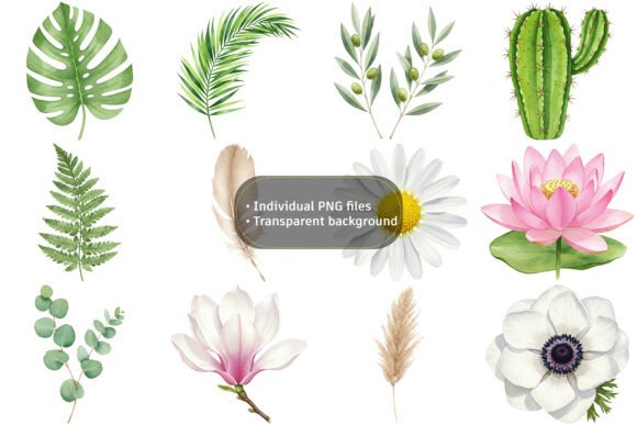 Download Vibrant Watercolor Botanical Clipart - Watercolor Collection