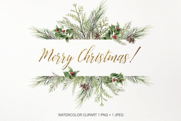 Download Watercolor Christmas Frame Border PNG - Watercolor Collection