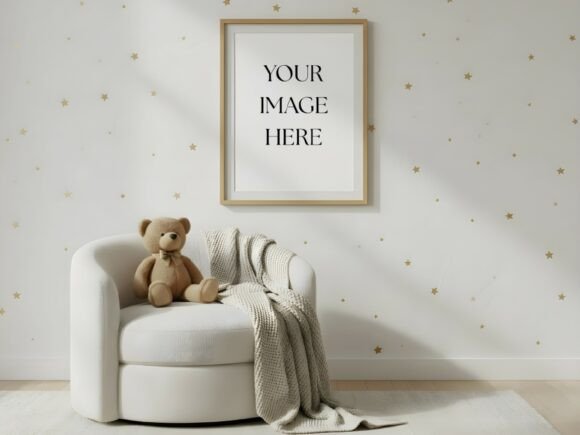 Download Stars &amp; Teddy Nursery Frame Mockup - Nursery frame mockup Collection