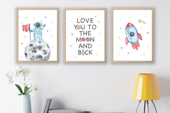 Download Watercolor Space Nursery Wall Art - Watercolor Collection