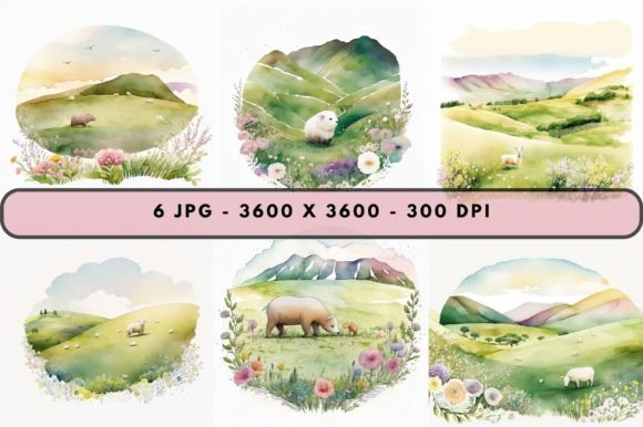 Download Watercolor Rolling Hills - Watercolor Collection