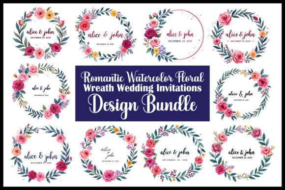 Download Romantic Watercolor Floral Wreath Bundle - Watercolor Collection