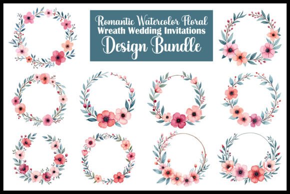 Download Romantic Watercolor Floral Wreath Bundle - Watercolor Collection