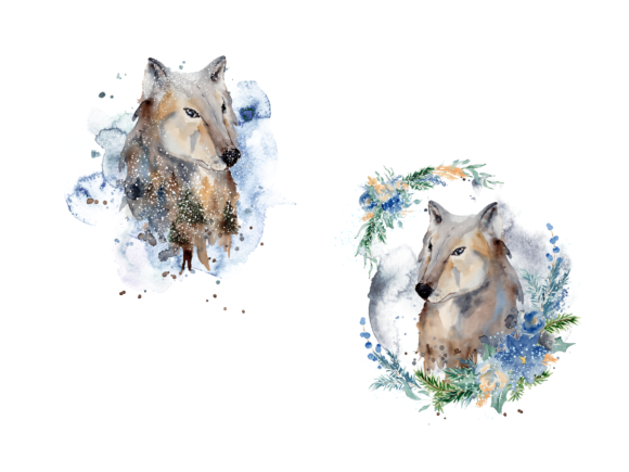 Download Watercolor Wolf Portraits - Watercolor Collection