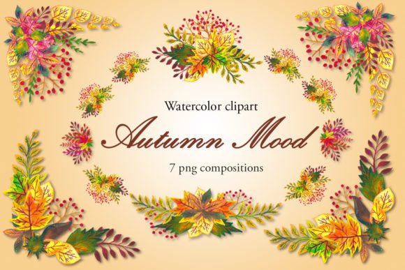 Download Autumn Leaves Watercolor Compositions - Watercolor Collection