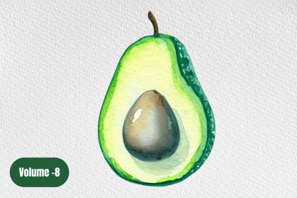 Download Watercolor Avocado Clipart Volume –8 - Watercolor Collection