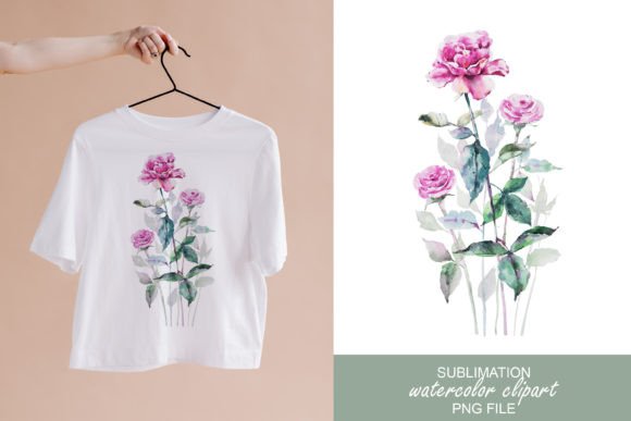 Download Watercolor Rose Bouquet Sublimation Png - Watercolor Collection