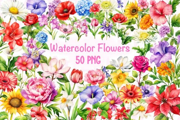 Download Spring Flowers Watercolor Clipart - Flowers Collection