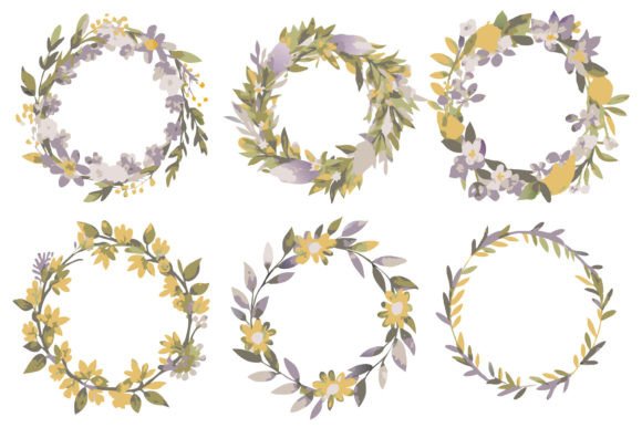 Download Watercolor Wreath Floral Frame with Circ - Watercolor Collection