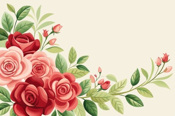 Download Watercolor Romantic Rose Corner Border - Watercolor Collection