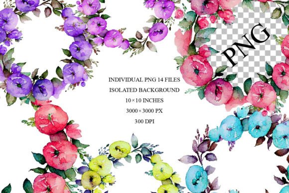 Download Watercolor Floral Wreath Clipart Png - Watercolor Collection