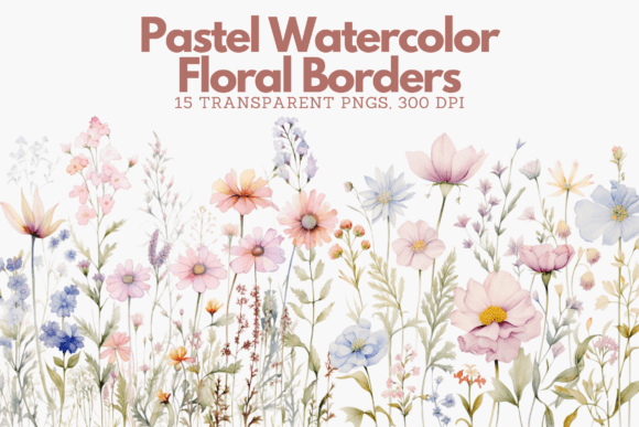 Download Elegant Pastel Watercolor Floral Borders - Watercolor Collection