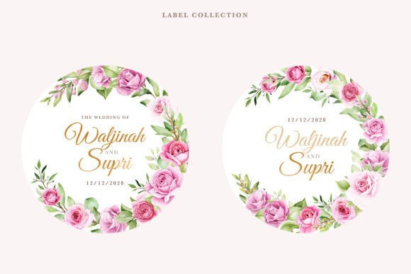 Download Watercolor Rose Label Design - Watercolor Collection