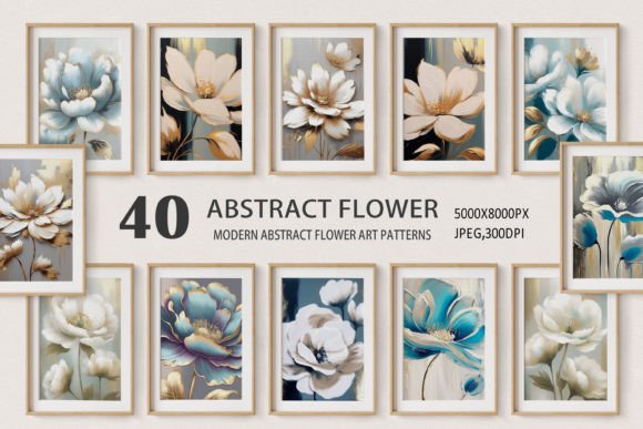 Download Abstract Golden Oil Painting Flowers Art - Flowers Collection