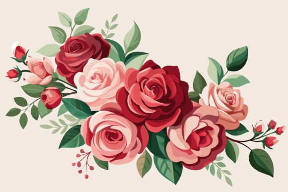Download Watercolor Romantic Rose Corner Border - Watercolor Collection