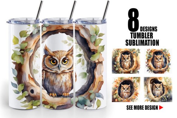 Download Tumbler Watercolor Owl - Watercolor Collection
