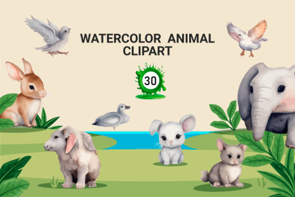 Download Watercolor Nursery Animal Clipart - Watercolor Collection