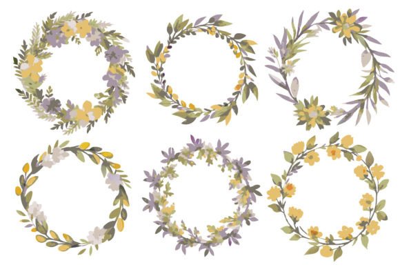 Download Watercolor Wreath Floral Frame with Circ - Watercolor Collection
