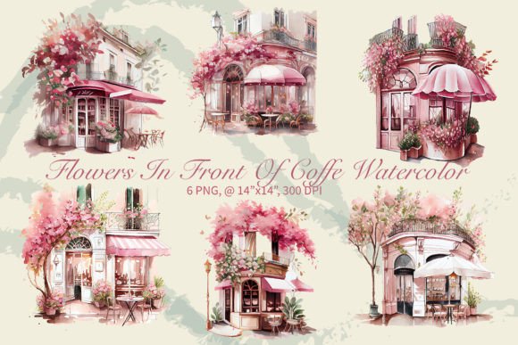 Download Flowers in Front of Coffee Shop Clipart - Flowers Collection