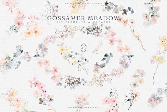 Download Watercolor Wildflowers Digital Clipart - - Flowers Collection