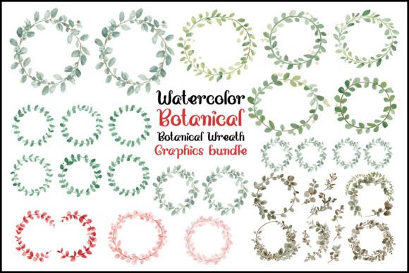 Download Watercolor Botanical Wreath Graphics - Watercolor Collection