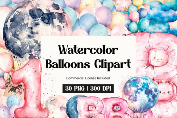 Download Watercolor Balloons Clipart - Watercolor Collection