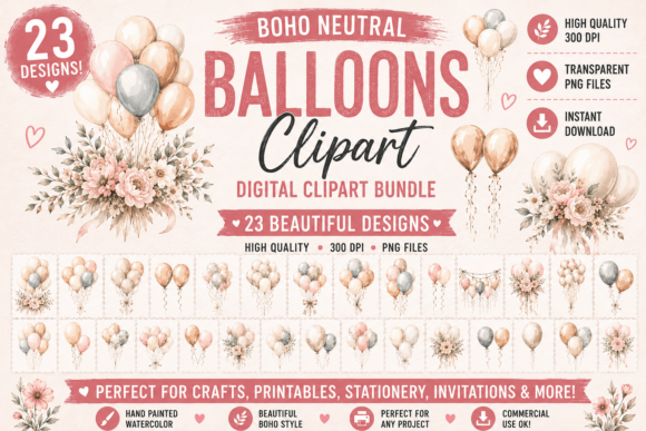 Download Watercolor Neutral Balloons Clipart - Watercolor Collection
