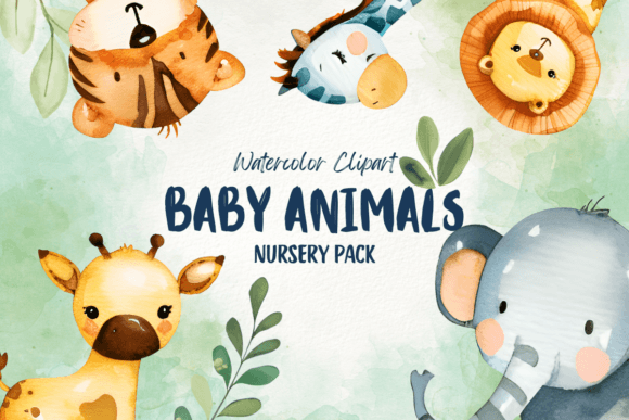 Download Baby Animals Watercolor Nursery Clipart - Watercolor Collection