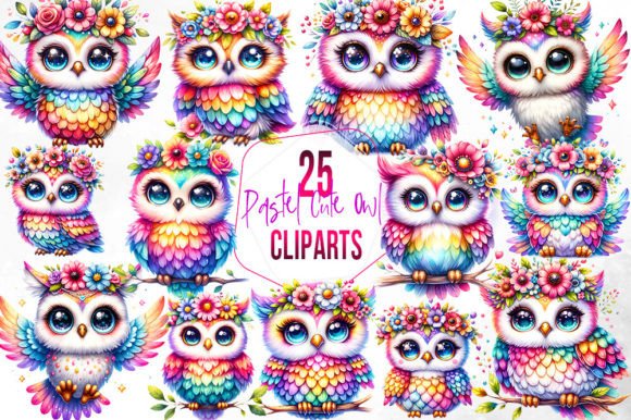 Download Pastel Watercolor Owl Sublimation - Watercolor Collection