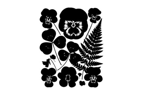 Download Silhouette of Flowers and a Lion's Head - Premium Resources