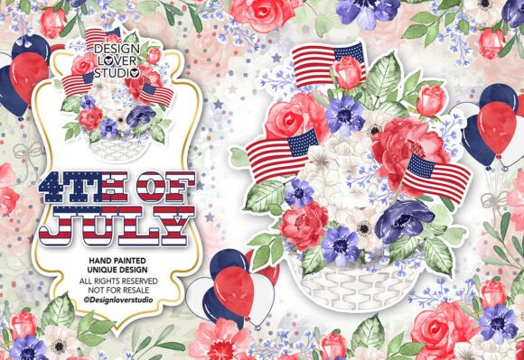 Download 4th of July Design, Watercolor Flower - Watercolor Collection
