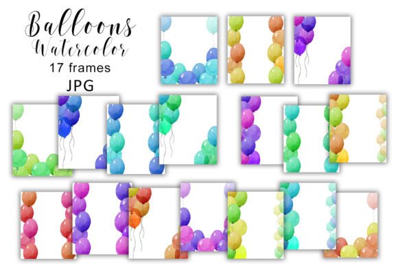 Download Watercolor Balloons Card Clipart Frame - Watercolor Collection