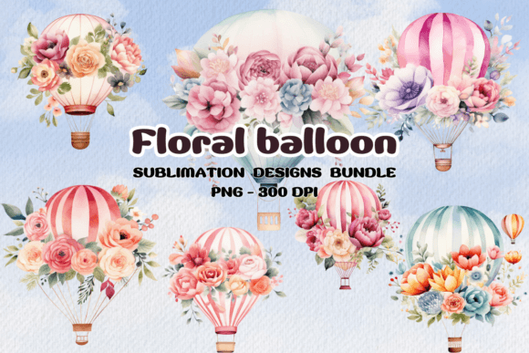 Download Watercolor Balloons Floral Clipart PNG - Watercolor Collection