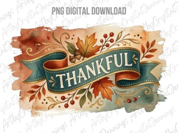 Download Watercolor Thankful Fall Clipart PNG - Watercolor Collection