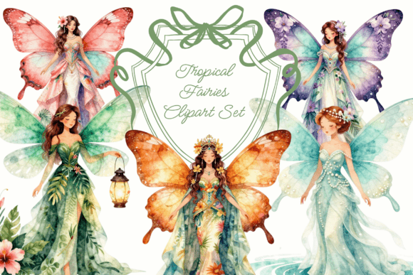 Download Tropical Watercolor Fairy Clipart PNG - Watercolor Collection