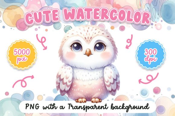 Download Cute Watercolor Snowy Owl - Watercolor Collection