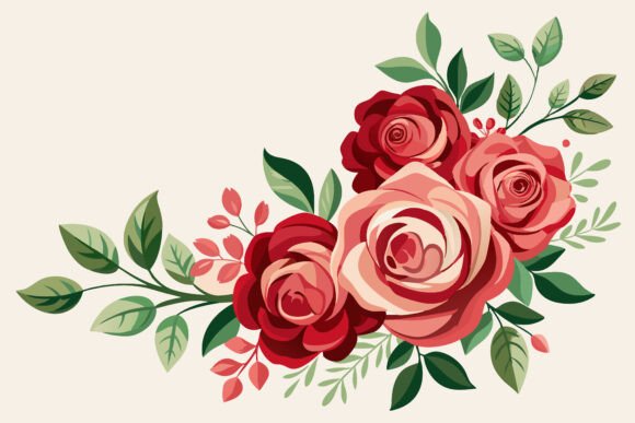 Download Watercolor Romantic Rose Corner Border - Watercolor Collection