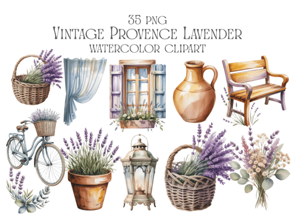 Download Vintage Provence Lavender Watercolor - Watercolor Collection