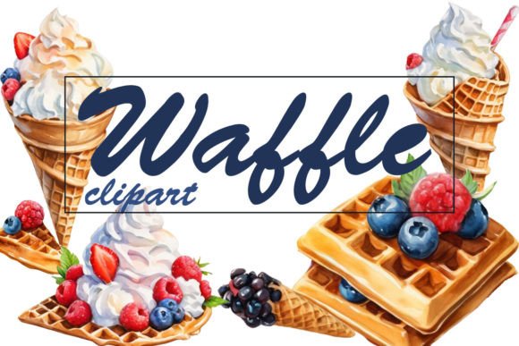 Download Watercolor Waffle,Waffle Cones, PNG - Premium Bundle