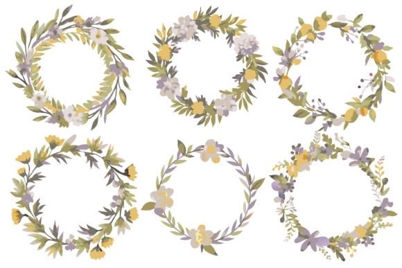 Download Watercolor Wreath Floral Frame with Circ - Watercolor Collection