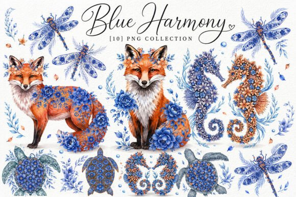 Download Watercolor Floral Animal Clipart Png Set - Watercolor Collection