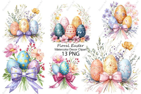 Download Watercolor Floral Easter Decor Clipart - Watercolor Collection