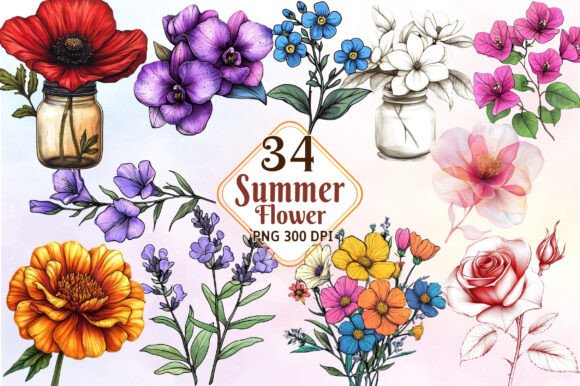 Download Watercolor Summer Flower Clipart - Watercolor Collection