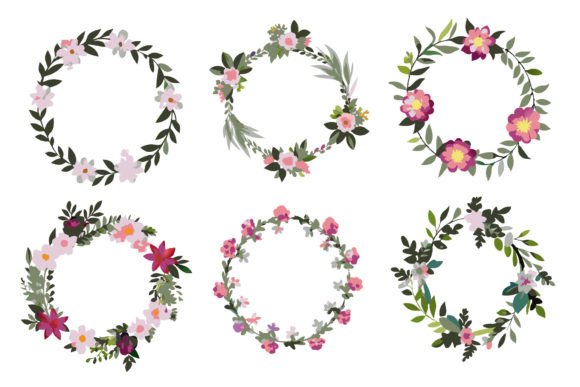 Download Watercolor Wreath Floral Frame with Circ - Watercolor Collection