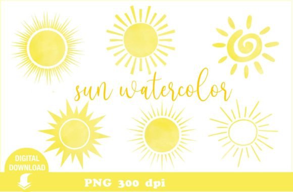 Download Sun Clipart. Watercolor. Weather. Nature - Watercolor Collection