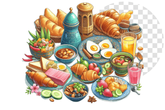Download Watercolor Traditional Breakfast Delight - Watercolor Collection